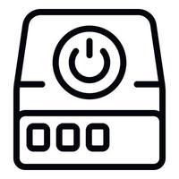 Push button media box icon outline vector. Computer internet vector