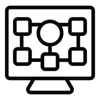 Smart monitor icon outline vector. Internet game vector