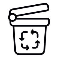 Recycle can icon outline vector. Cotton plastic vector