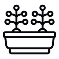 Plant pot icon outline vector. Summer home vector