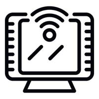 Wifi tv icon outline vector. Smart remote control vector