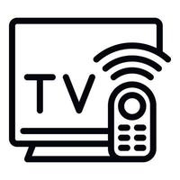 Tv remote control icon outline vector. Computer internet vector