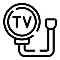 Tv box cable icon outline vector. Smart monitor vector