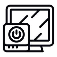 Smart box control icon outline vector. Internet wifi vector