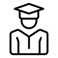 Kid graduation icon outline vector. Child study vector