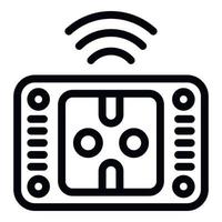 Smart socket icon outline vector. Home tv vector