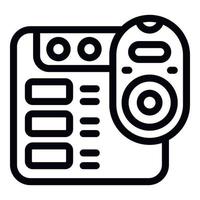 Smart box remote control icon outline vector. Home video vector