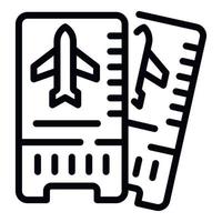 Airplane ticket icon outline vector. Wind board vector