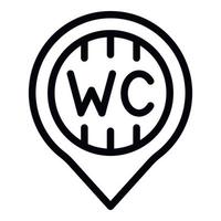 Wc location icon outline vector. Gender room vector