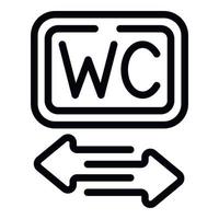 Wc direction icon outline vector. Public toilet vector