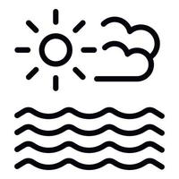 Sea summer ski icon outline vector. Water leisure vector