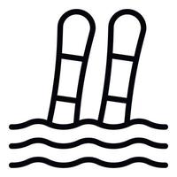 Water ski icon outline vector. Beach leisure vector