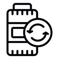 Recycling battery icon outline vector. Waste factory vector