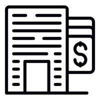 Building investment icon outline vector. Money bank vector