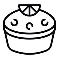 Lemon cake icon outline vector. Cream pie vector