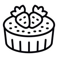 Cream cheesecake icon outline vector. Cake dessert vector