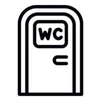 Wc door icon outline vector. Female room vector