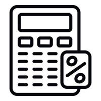 Finance calculator icon outline vector. Bank money vector