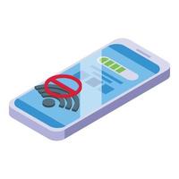 Smartphone failure icon isometric vector. Service alert vector