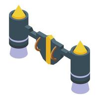 Super jet rocket icon isometric vector. Fire pack vector