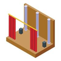 icono de escena de actuación vector isométrico. educación escolar