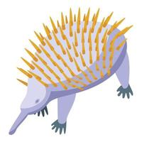 White echidna icon isometric vector. Cute animal vector