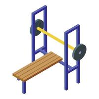 Pull up bench icon isometric vector. Street workout vector