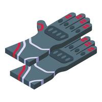 Biker gloves icon isometric vector. Motorcycle uniform vector