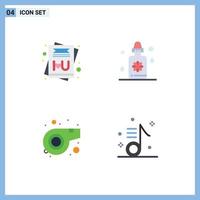 4 Creative Icons Modern Signs and Symbols of card audio dropper referee musical Editable Vector Design Elements