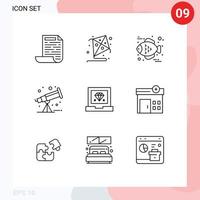 9 Creative Icons Modern Signs and Symbols of hospital programming thanksgiving development coding Editable Vector Design Elements