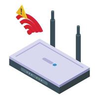 icono de conexión perdida wifi vector isométrico. error de internet