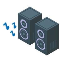 Car speaker icon isometric vector. Movie drive vector