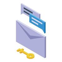 Secured mail icon isometric vector. Vpn network vector