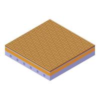 Wood parquet icon isometric vector. Floor instalation vector