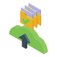 Data folder vpn icon isometric vector. Secure network vector