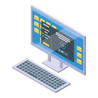 Computer vpn icon isometric vector. Server network vector