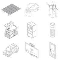 Intelligent device icon set vector outline