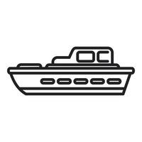 vector de contorno de icono de barco de búsqueda. salvamento marítimo