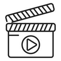 Video clipper icon outline vector. Film movie vector