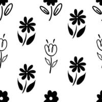 Flower or floral doodle seamless pattern background for element vector