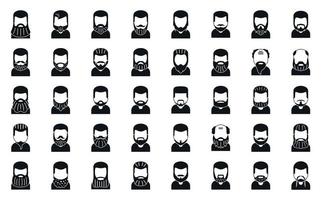 Beard icons set simple vector. Old man vector