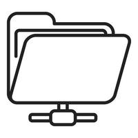 Share folder icon outline vector. Button web vector