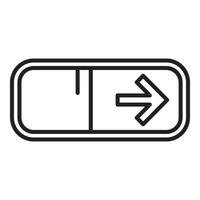 Charge battery icon outline vector. Button interface vector