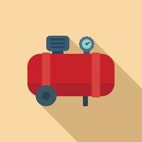 Industrial compressor icon flat vector. Pump tank vector