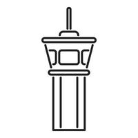 vector de contorno de icono de torre de aeropuerto. vuelo en avion