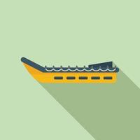 Disaster rescue boat icon flat vector. Life sea vector