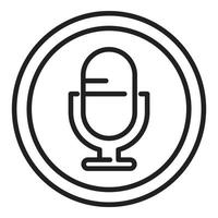 Microphone icon outline vector. Button interface vector