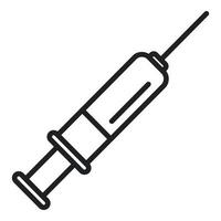 Blood syringe icon outline vector. Lab research vector