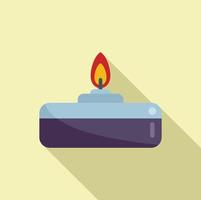 Burning lamp icon flat vector. Lab research vector