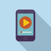 Smartphone clip edit icon flat vector. Video film vector